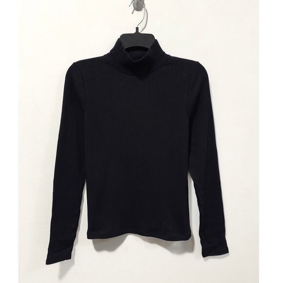NWT: Maeve - Women's Black, Slim Fit, Ribbed, Long Sleeve Turtleneck (size S) - Picture 1 of 4